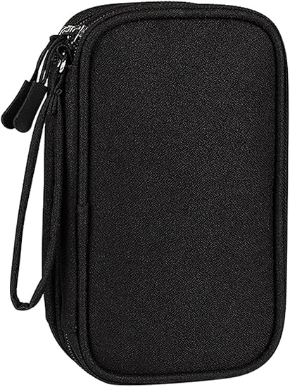 FYY Travel Cable Organizer Pouch Electronic Accessories Carry Case Portable Waterproof Double Layers All-in-One Storage Bag for Cord, Charger, Phone, Earphone Black - Image 3