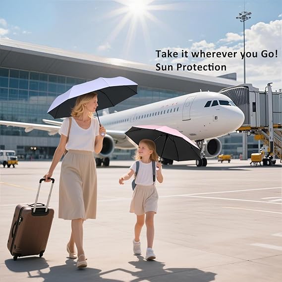 BAODINI Travel Mini Umbrella for Purse With Case Small Compact UV Sun Protection Sun Lightweight Tiny Pocket Umbrella for Women Kids and Men - Image 2