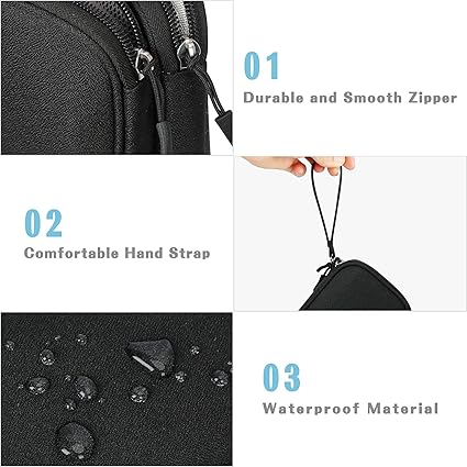 FYY Travel Cable Organizer Pouch Electronic Accessories Carry Case Portable Waterproof Double Layers All-in-One Storage Bag for Cord, Charger, Phone, Earphone Black - Image 2