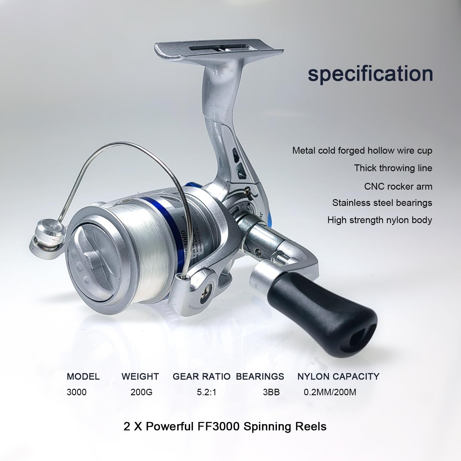 Fishing Rod Reel Combo - 2PCS 6.89ft Collapsible Rods 2PCS Spinning Reels Lures Set Fishing Pliers Carrier Bag for Travel Saltwater Freshwater Fishing Telescopic Fishing Pole Kit - Image 5
