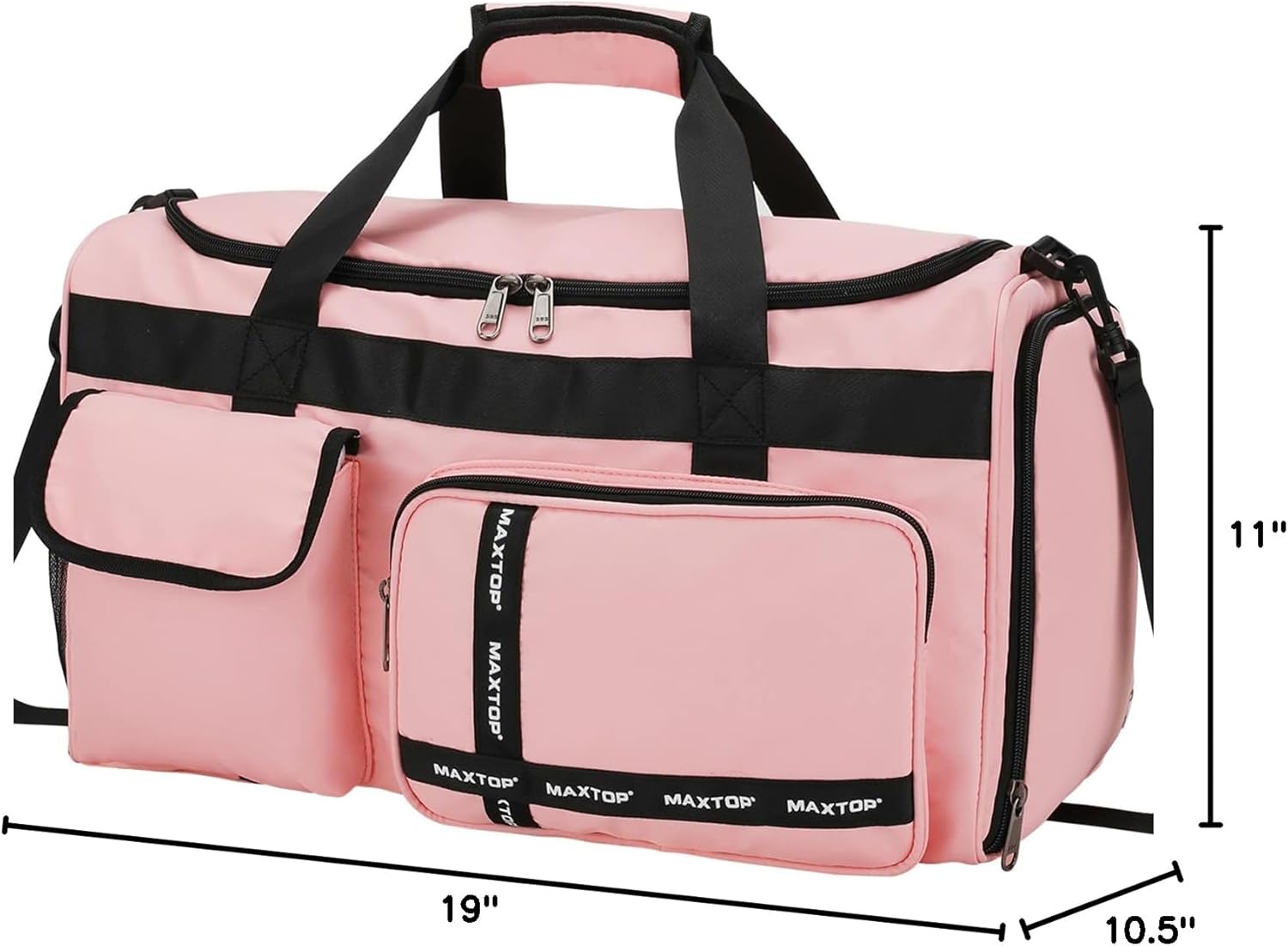 Gym Bag for Women Travel Duffle Carry On Tote Weekender Bag Large Capacity Pink Overnight Bag With Shoe Compartment Gym Tote with Dry and Wet Separation - Image 9