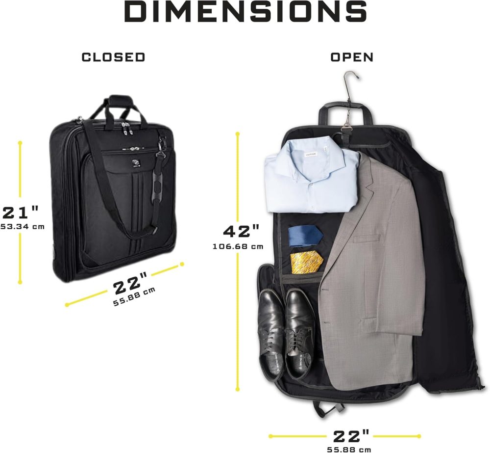 Premium Suit Carry On Garment Bag for Travel & Business Trips With Shoulder Strap - Image 3